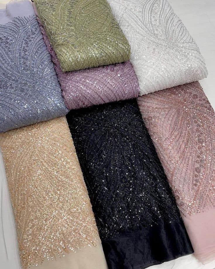 Tissus Sequins, Perles et Cristaux