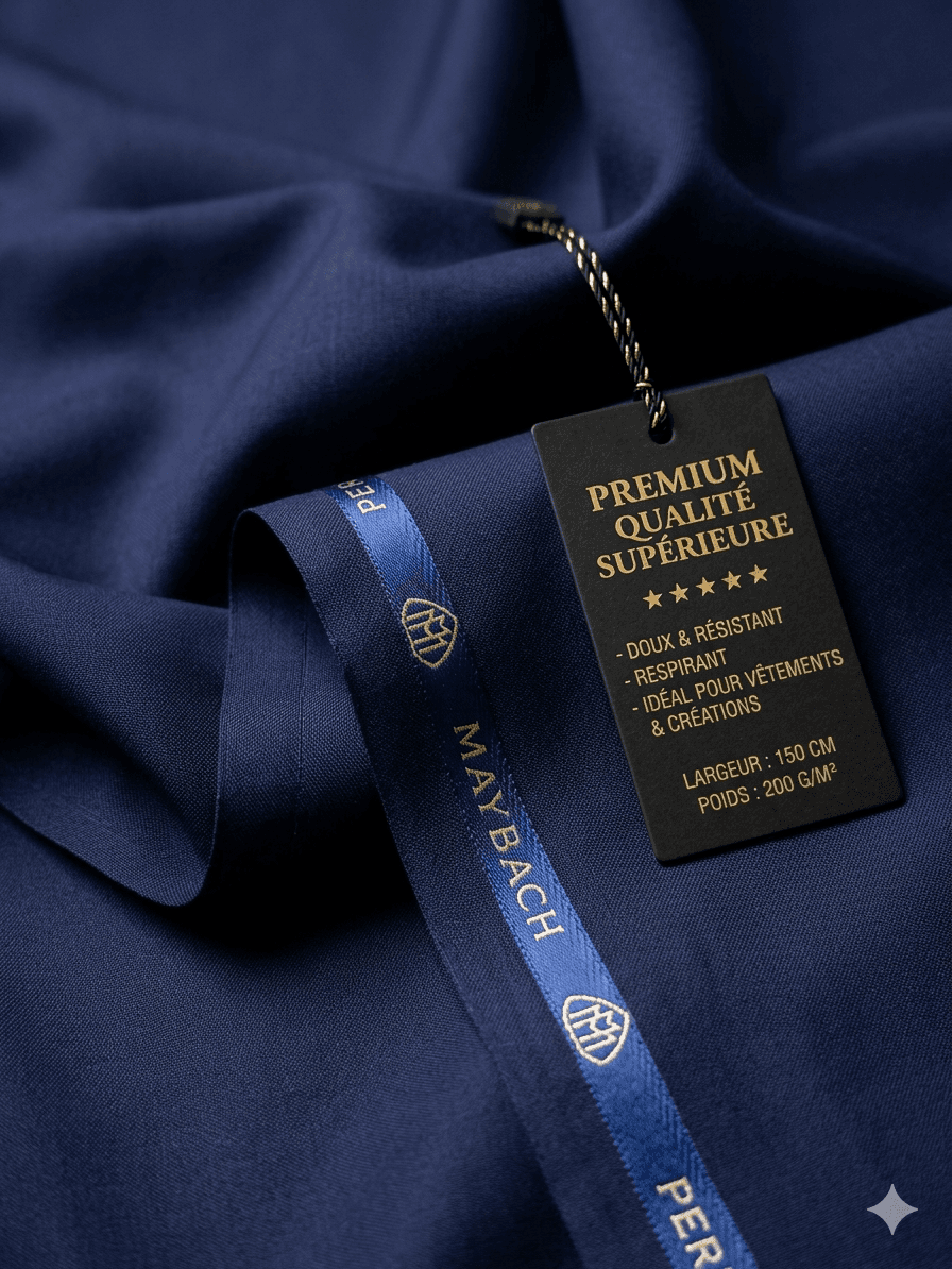 Tissu Good Luck Premium Maybach - Bleu Marine