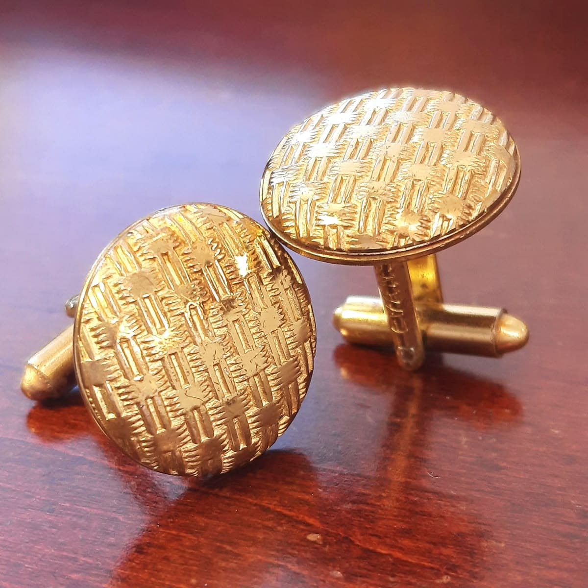 Boutons de Manchette Or texturé