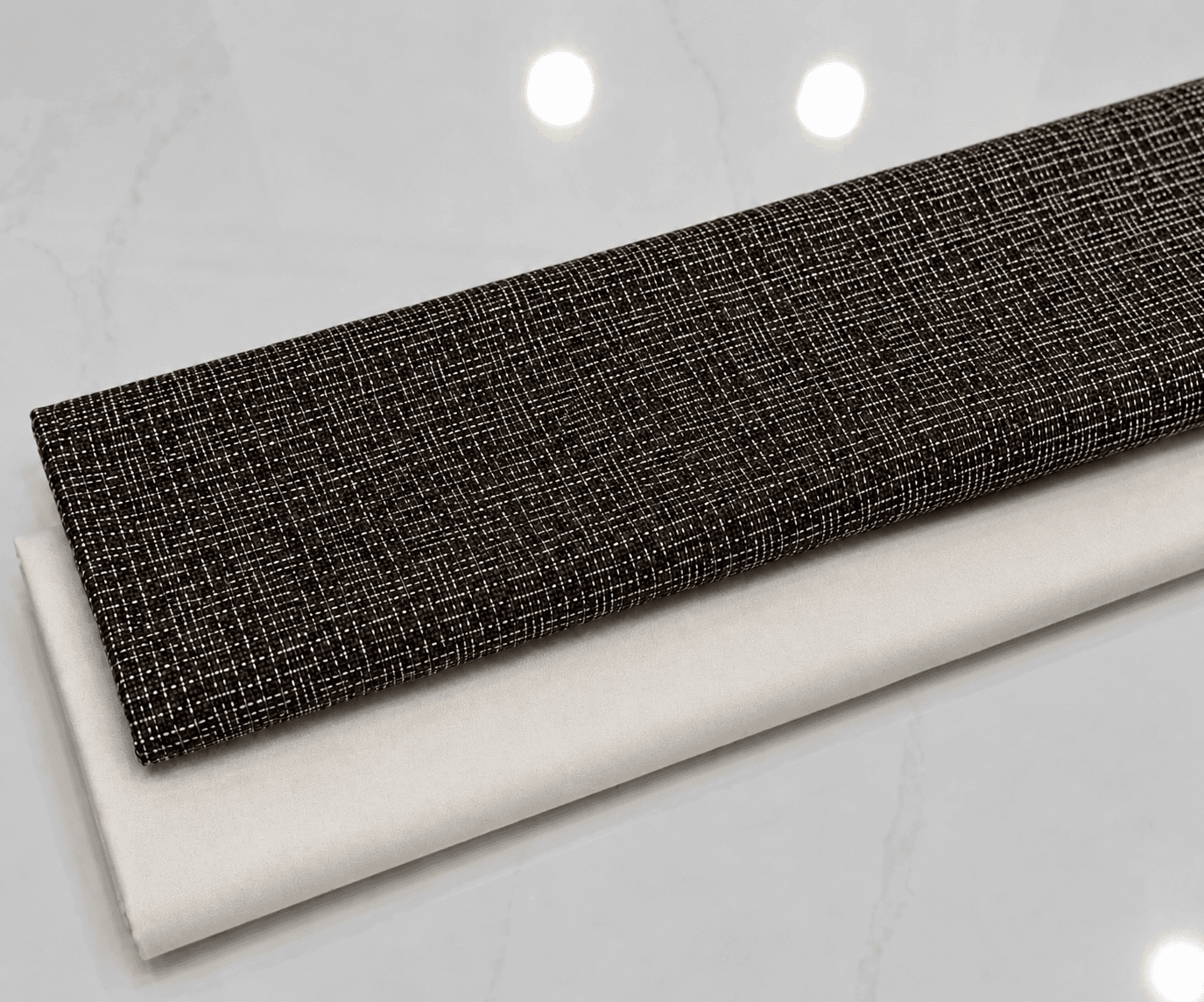 Ensemble Tissu Deux Tons et Coton Texturé - Chocolat et Crème