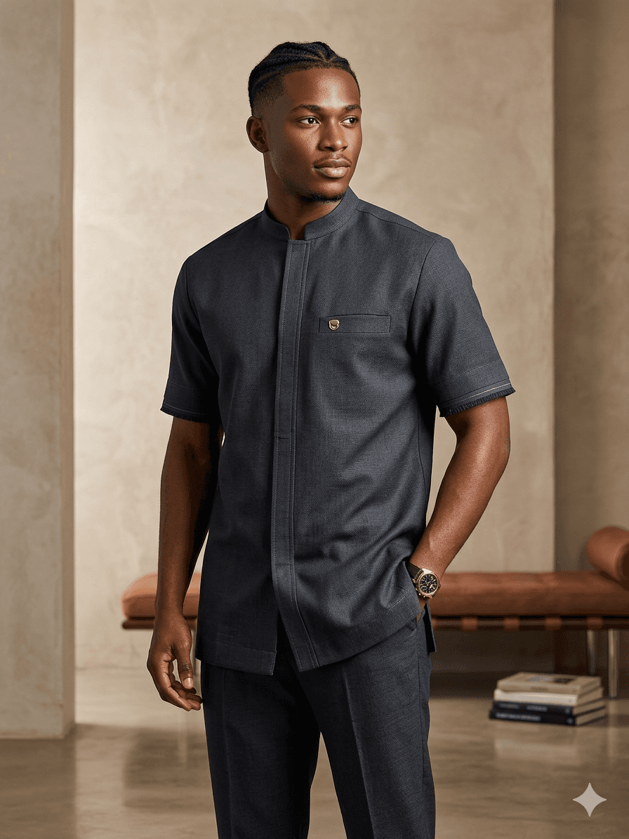 Tissu en Lin Premium Noir Anthracite - Modèle