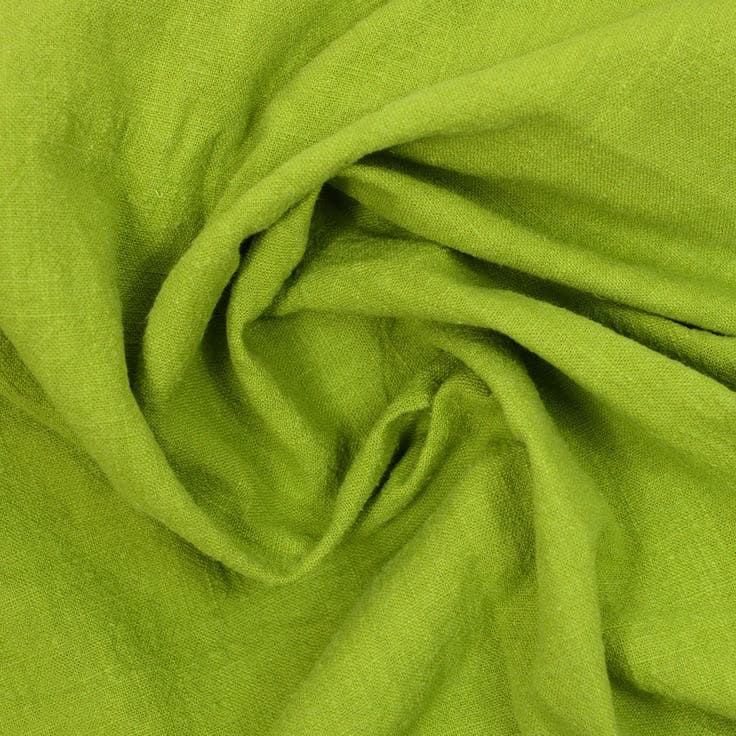 Tissu Pur Lin Lavé - Vert Anis