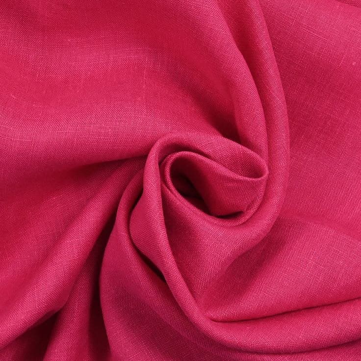 Tissu Lin Pur Premium Rose Fuchsia