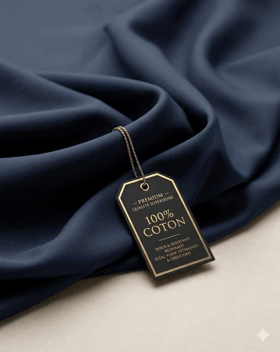 Tissu Coton Bleu Nuit