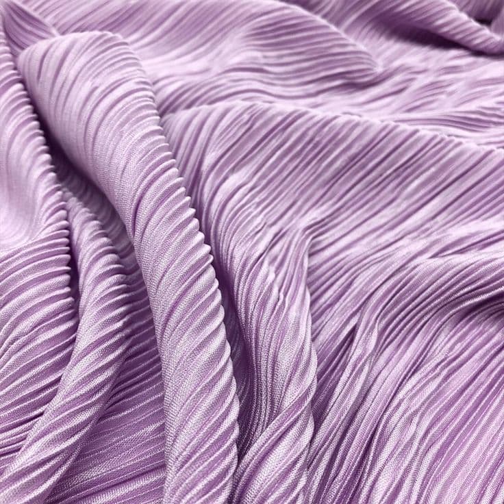 Tissu Soie Plissé Satiné Lilas Impérial
